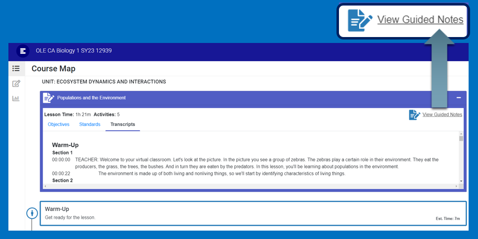 Accessing Guided Notes